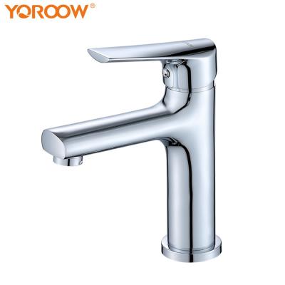 China Good Quality Faucets Hot And Cold Water Basin Faucets Chromed Single Handle Thermostatic Body Basin Mixer Brass One Hole Faucet For Bathroom for sale