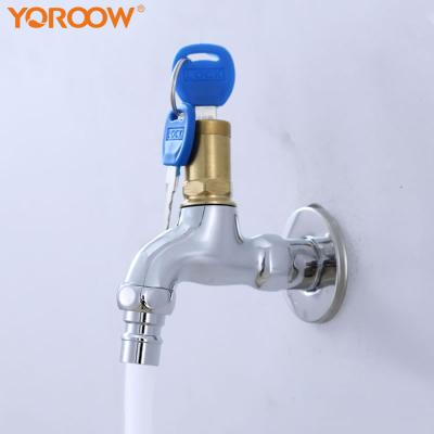 China Modern Outdoor Anti-theft Faucet With Brass Bibcock Washing Machine Anti-theft Key Switch Body Garden Tap Quick Open Faucets for sale