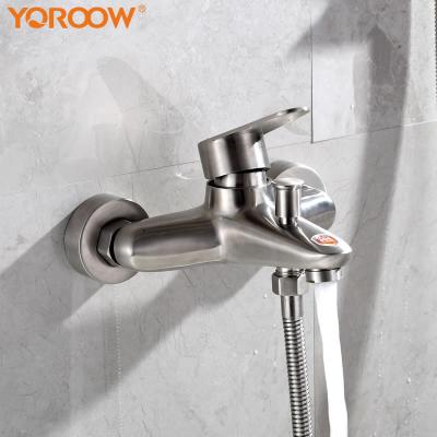 China With Slide Bar Good Quality Cold And Hot Water Shower Faucet Pour In Bathtub 304 Stainless Steel Bathtub Faucet Mixer For Bathroom for sale