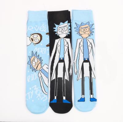 China Wholesale QUICK DRY Funny Happy Cartoon Male Funny Cartoon Crew Cotton Sock for sale