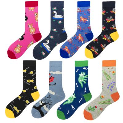 China QUICK DRY Funny Animal Fashionable Crew Cotton Spring Design New Arrival Happy Socks For Men for sale