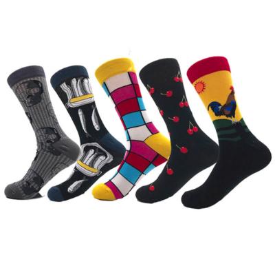 China New Design Anti-foul Women Cotton Happy Colorful Mix Mens Fashionable Boys Crew Socks for sale