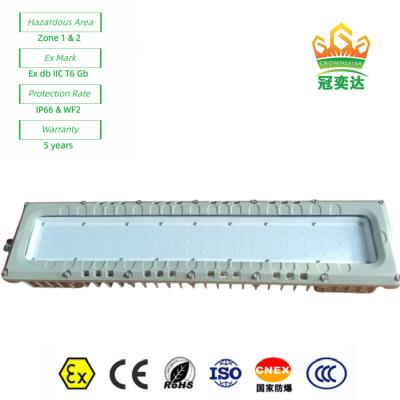 China Luz lineal exproof ATEX IEC IP66 WF2 calificada con aluminio industrial Iluminación marina LED 90-295V 100Watt en venta