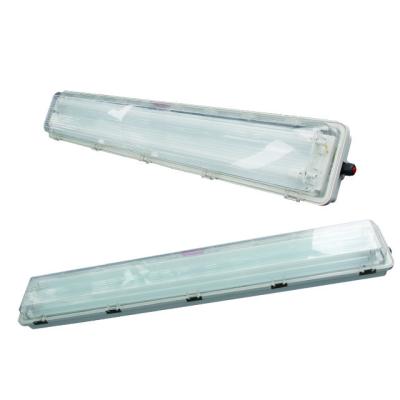 China ATEx IP66 18w LED Explosion Proof Tube Light 2x18W 3x18W strong impact Full Plastic Fluorescent light for sale