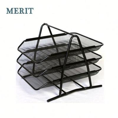 China Eco-friendly Office Mesh File Tray With 3 Layer Office File Tray for sale