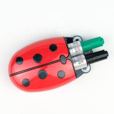 China School Office Stationery Plastic Around Colorful Custom Logo Printing Single Holes Ladybug Pencil Sharpener For Sale for sale