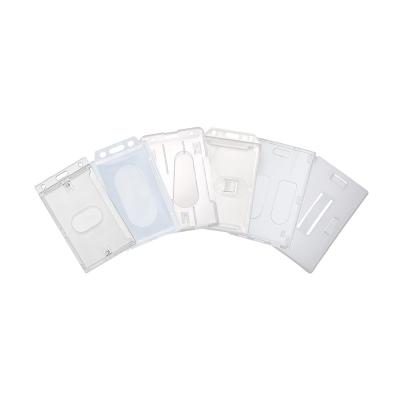 China Eco-friendly Custom Clear Plastic PVC ID Name Card Holder With Lanyard for sale