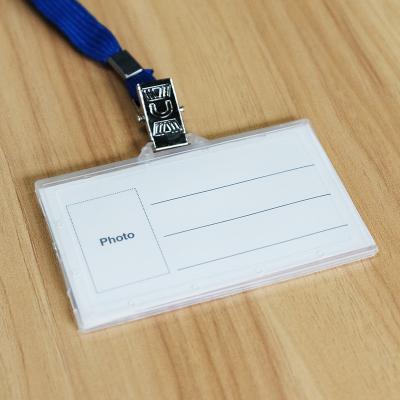 China Normal Factory Business ID Custom Plastic Card Holder Rfid Blocking Credit Card Holder For Sale With Lanyard for sale