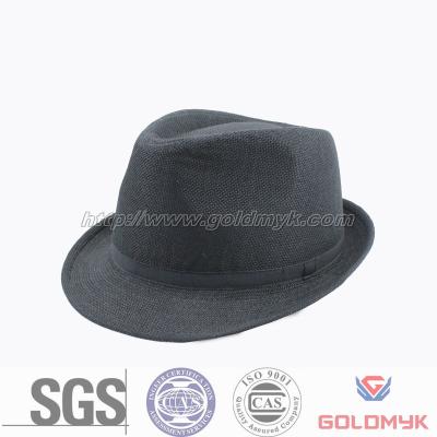 China Popular Custom Character Cowboy Hat Ribbon Cloth Paper Felted Hat Hats for sale