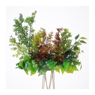 China Sale A Group Hot Fake Glue Soft Fake Leaf Long Yuanbao Vanilla Artificial Leaves For Wedding Home Decorative for sale