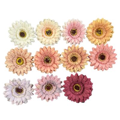 China Wholesale Colorful Sunshine Beautiful Chrysanthemum Artificial Flower Silk Flower Head For Bouquet Gift Box Silk Flower for sale