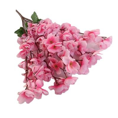 China High quality low price artificial flower silk garland for centerpieces blue artificial flowers 9 peach flowers for sale