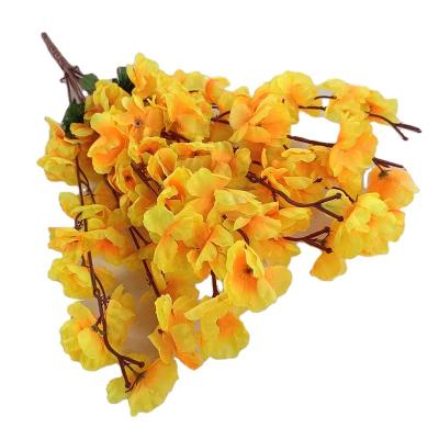 China New Arrival Best Prices Silk Wedding Artificial Silk Flower Wall Panel Backdrop 9 Peach Blossoms for sale