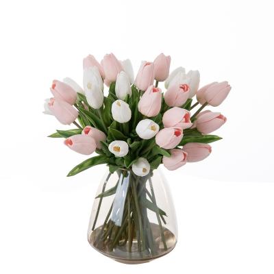 China Beautiful Colorful High Quality Artificial Flower PU Tulip Artificial Flower Real Touch For Office Home Wedding Decoration for sale