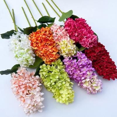 China New Style Artificial Silk Flowers Single Stem Colors Pagoda Hydrangea For Wedding Party Home Table Decorative for sale