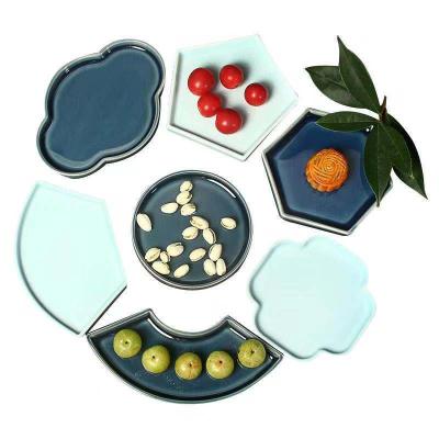 China Nordic style home art dessert plate fruit plate tea cake pasta tableware porcelain ceremonial plate platter dish for sale