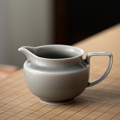 China Large Cup Ice Teapot Handmade Gray Teapot Single Tea Set Tea Pitcher Viable Luster Japanese Ceramic for sale