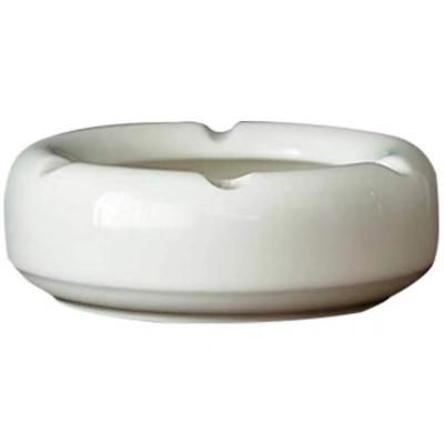 China Ceramic Blanc de Chine jade hotel household office pure white ceramic small porcelain ivory white ashtray can be customized LOGO for sale