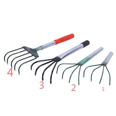 China Garden Accessories Garden Rake Seaside Hook Four-tooth Rake Peanut Claw Small Hoe High Quality Small Rake Tools for sale