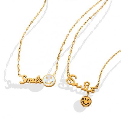 China Environmental Friendly Korean English Smiling Face Style Pendant Necklace for sale