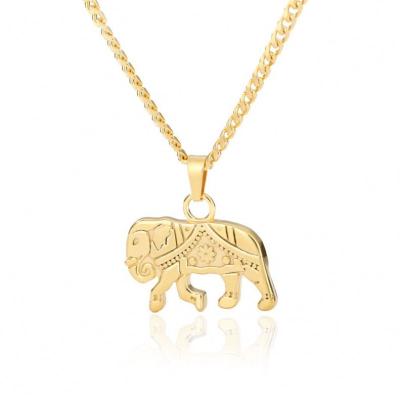 China Non-fading No Fade Wholesale 18K Elephant Necklace Fashionable Stainless Steel Necklace Gold Plated Necklace for sale