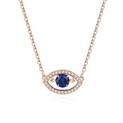 China Rose Gold Necklace Nickel Free 925 Sterling Silver Zircon Eye Necklace for sale