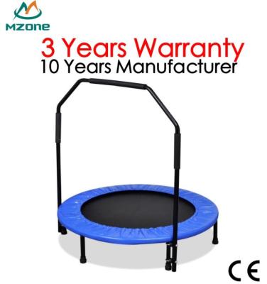 China With or Without Portable Adult Fitness Folding Jumping Gym Cheap Mini Trampoline With Handle Mzone 38inch 40inch Indoor Exercise Rebounder Handle for sale