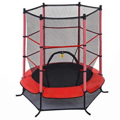 China 50 Kg Mini Trampoline With Safety Net Indoor 55inch Mini Trampoline With Enclosures For Kids for sale