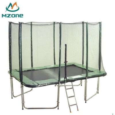 China Galvanized Cheap Steel+spring+pp Mzone 8x12ft Rectangle Trampoline With Enclosure for sale