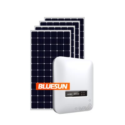 China Bluesun Commercial Home Solar System PV Panel Home System On Grid 2kva 3kw On Grid Solar Panel System for sale