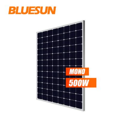 China BLUESUN Solar System Monocrystalline Solar Panel 1000w 500w 500watt Solar Panel Solar Panel Price 1000 Watt for sale