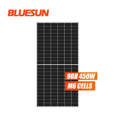 China 450 Watt Black Solar Power System Home Bluesun Solar Panel 166mm Solar Panels 450w Half Hpb Solar Panels for sale