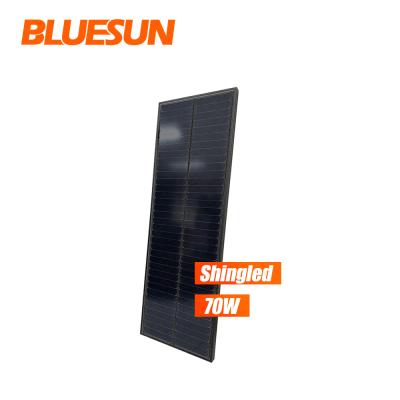 China Bluesun 70w All Monocrystalline Solar Cell 1230*670*30mm Full Black Mono Flexible Solar Panel Solar Shingles for sale