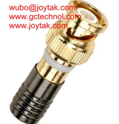 China El tipo oro de la compresión del conector coaxial de BNC del cable coaxil de 50ohm RG6 RG59 plateó BNC.MC50.03G en venta