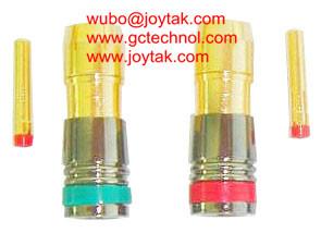 Chine Type a plaqué d'or de télévision en circuit fermé de câble coaxial de RG6 RG59/RCA.C.06G de compression de connecteur coaxial de RCA à vendre