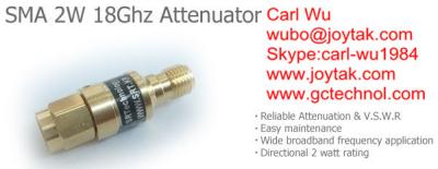 China SMA type attenuator 2 Watt 18Ghz SMA plug to SMA jack fixed attenuators / SMA-JK2W18G for sale