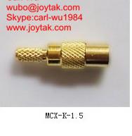 China El oro de alta calidad plateó el tipo adaptador coaxial MCX-K-1.5 de la encrespadura del streight del enchufe MCX en venta