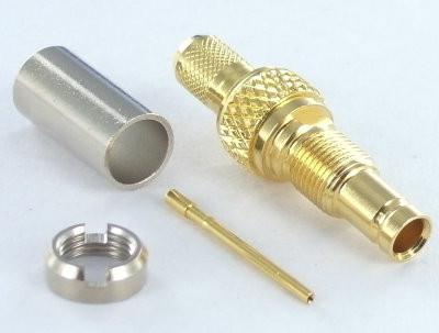 China 1.0/2.3 Jack bulkhead crimp type connector female straight 75ohm for BT3002 cable for sale