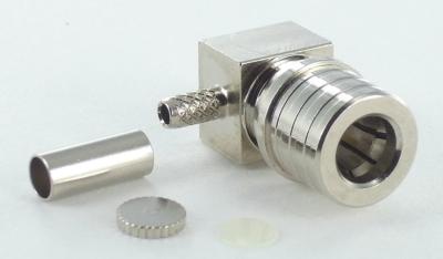 China QMA right angle plug crimp type for RG58 coaxial cable male 50 ohm for sale