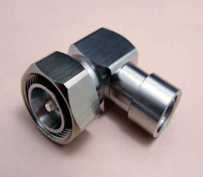 Chine RF connector 4.3-10 male right angle connector soldering type for 1/2