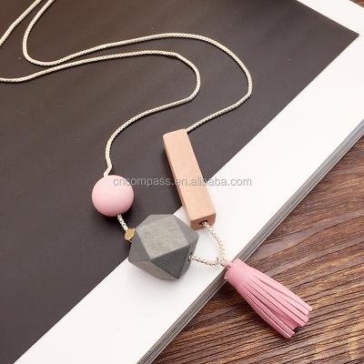 China Vintage behomia factory outlet BOHEMIA simple ethnic brass necklace chain leather tassel leather necklace for sale