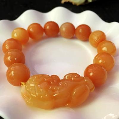 China Resin Religious Natural Color Brave Troops Stone Beads Bracelets And Bangles Shape Jewelry Chinese Lucky Energy Bracelet For Men Gift for sale