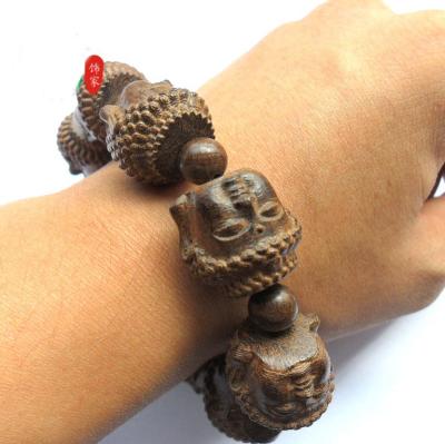 China Wholesale New Religious Carved Buddha Head Mala Beads Bracelet Friendship Bracelets Good Luck Jewelry Religious Gifts For Men for sale