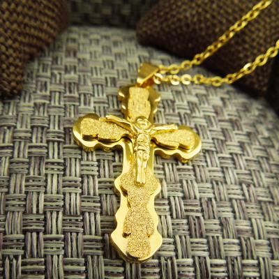 China Cross Christian Jesus Pendant Men Necklace Stainless Steel Jewerly Gold Religious Jewelry/Silver Classic Pendant Men's Necklace For Men for sale