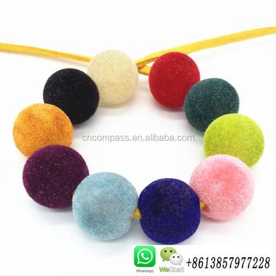 China Flocking Felt Spacer 10 12 14 16 18mm Acrylic Acrylic Beads Mixed Color Chunky Diy Beads Fit Making Necklace&Bracelet for sale