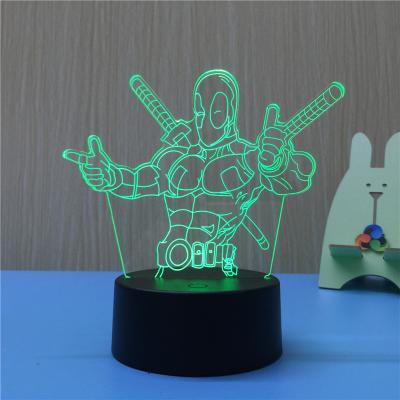 China 3D Bedroom Led Night Light With 7 Color Changeable Lights Acrylic Designed Panel for sale