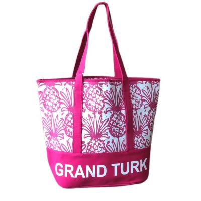 China Wholesale Custom Micro-Standard Canvas Beach Bag Pineapple Bird Beach Case Turkish Large Custom Tote Bag for sale