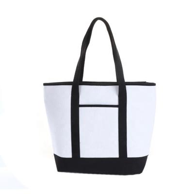 China Wholesale high quality fashion solid color canvas beach unisex bag large capacity low MOQ shopping bags for sale