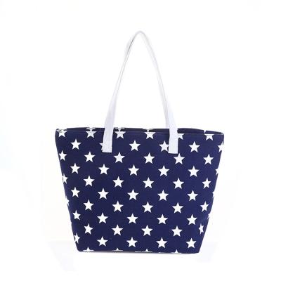 China Large Capacity Shopping Bags Classic Star Profile Canvas Bag Leisure Bag Durable Shopping Bag for sale