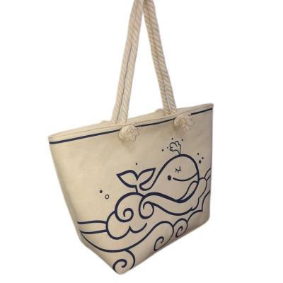 China Latest Cotton Rope Starfish Beach Bag Luxury Women's Printed Beach Bag Chinese Custom Women's Handbag for sale